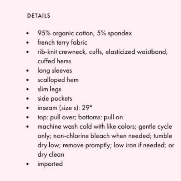 kate spade black scalloped jogger lounge set sweatshirt sweatpants size M nwt - Picture 6 of 7